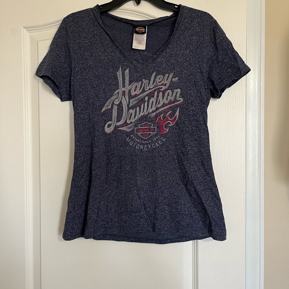 Harley Davidson logo tee shirt biker moto classic